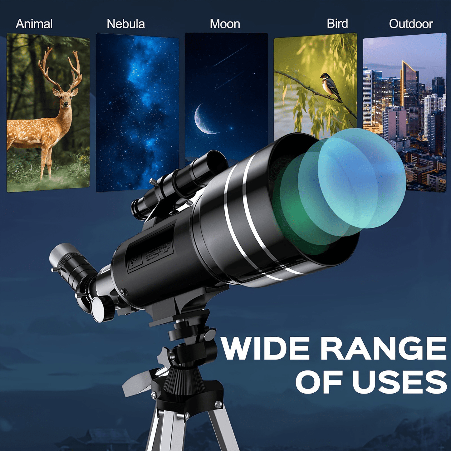 Portable Astronomical Telescope for Adults with Tripod Eyepiece and Barlow Lens
