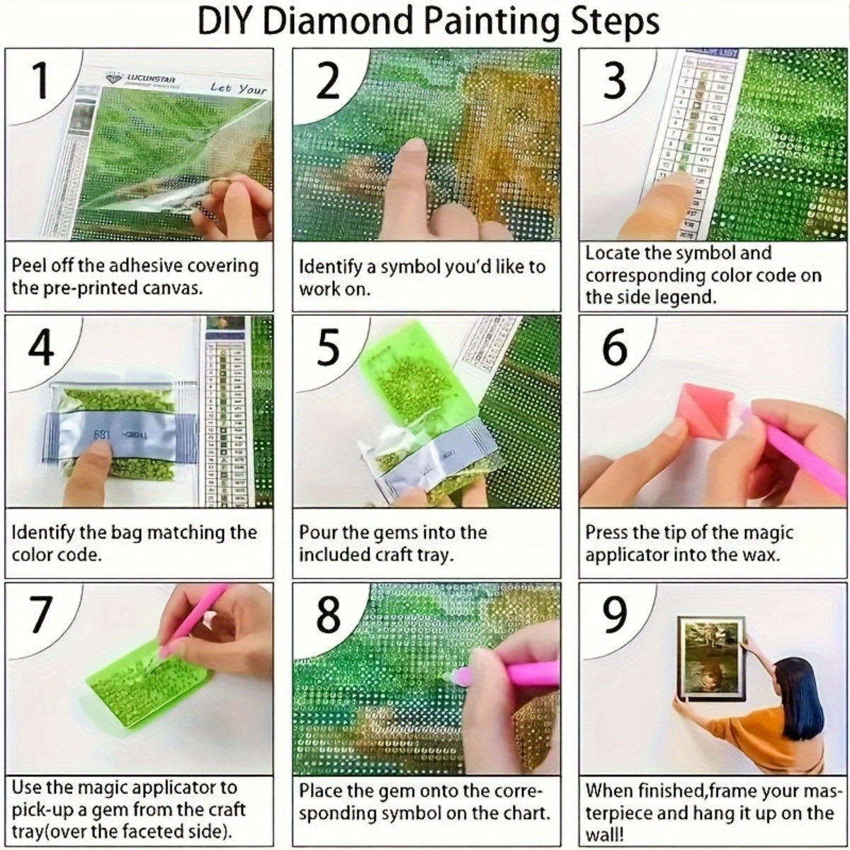 Round Diamond Painting Kit Acrylic Mosaic Art For Home Decor