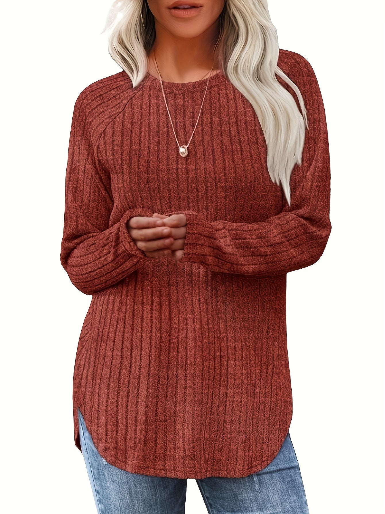Three Piece Women's Casual Sweater Set With Round Neck Tee