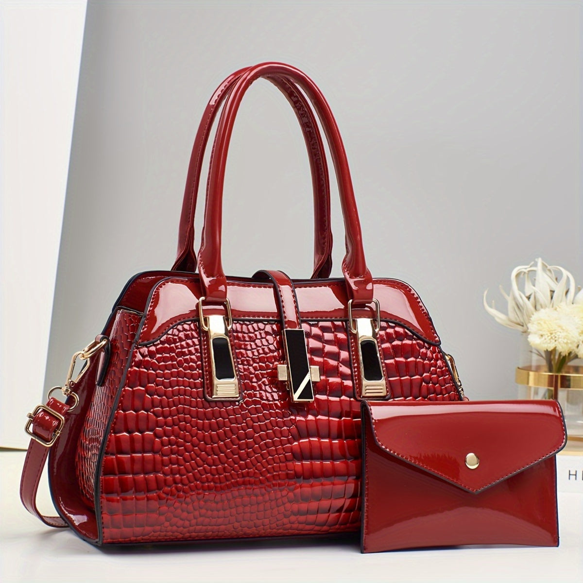 New Fashion Handbag 2024 Large Capacity Crocodile Handbag