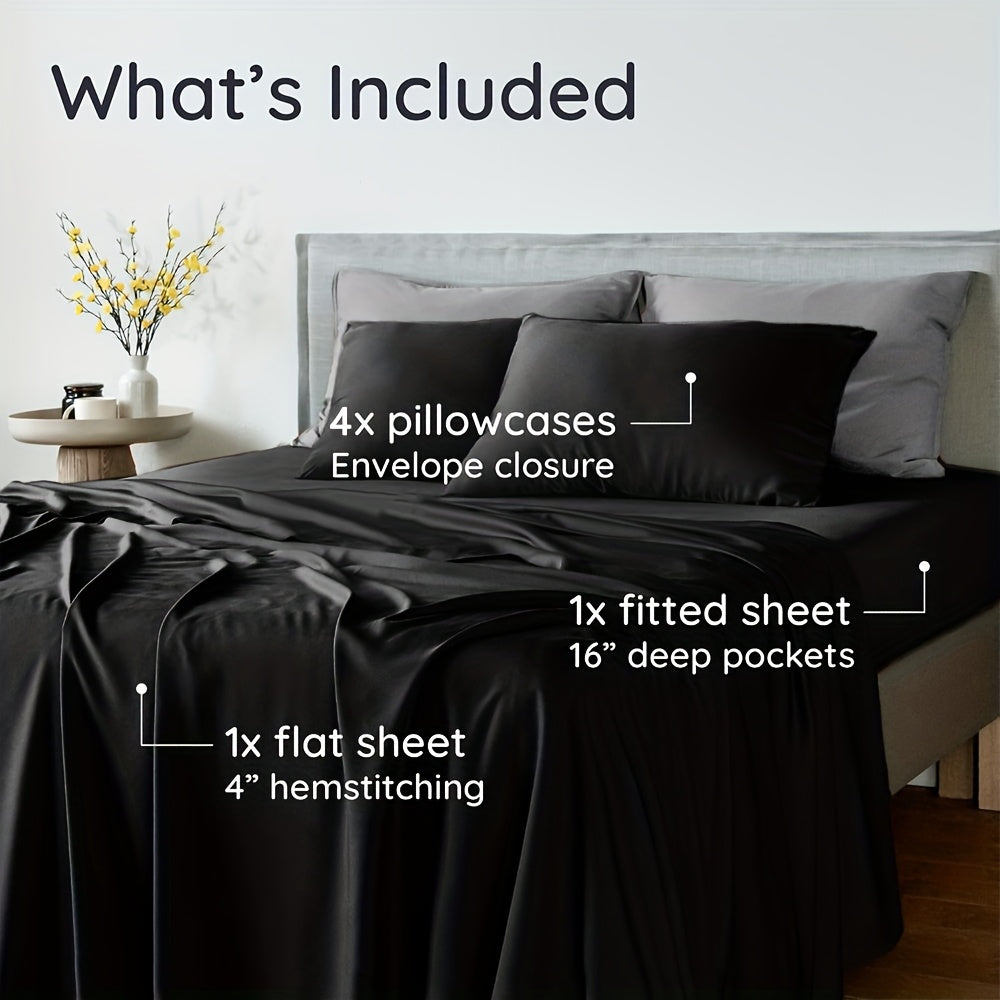 GOHOME Bamboo Cooling Bedding Set For Hot Sleepers