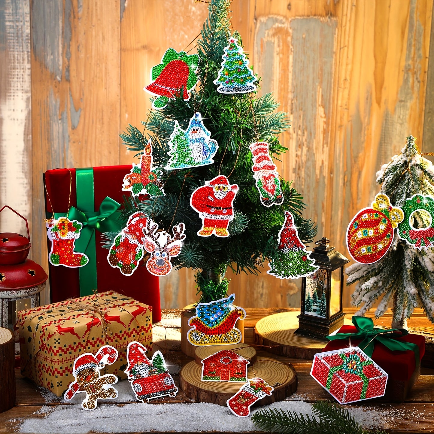 Chuangdi 64pc Diamond Art Ornament Kit For Christmas Craft