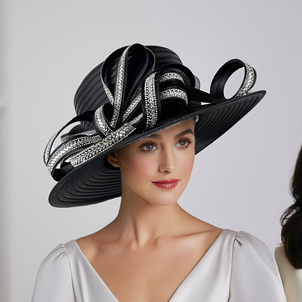 Handmade Easter Elegant Lady Church Hat Worship Hat Mother Grandmother Gift Special Occasion Wide Brim Hat
