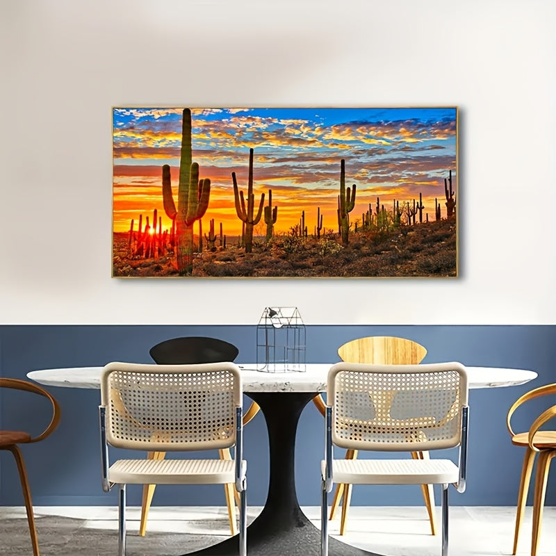 Sunset Cactus 5D Diamond Painting Kit Full Drill Art Decor