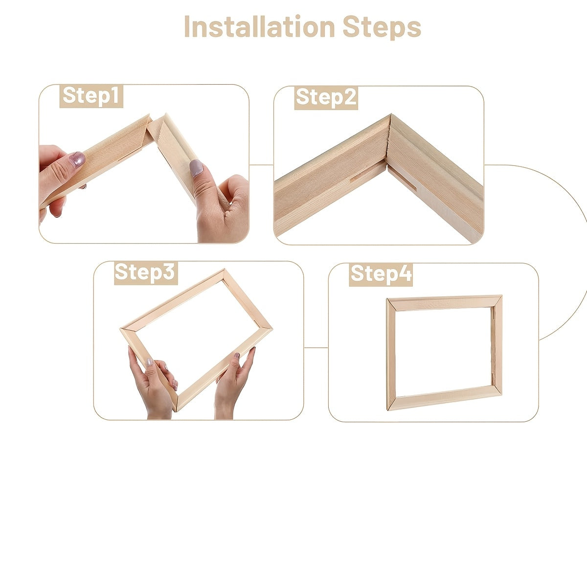 DIY Solid Wood Poster Frame Kit for Oil Painting Artwork
