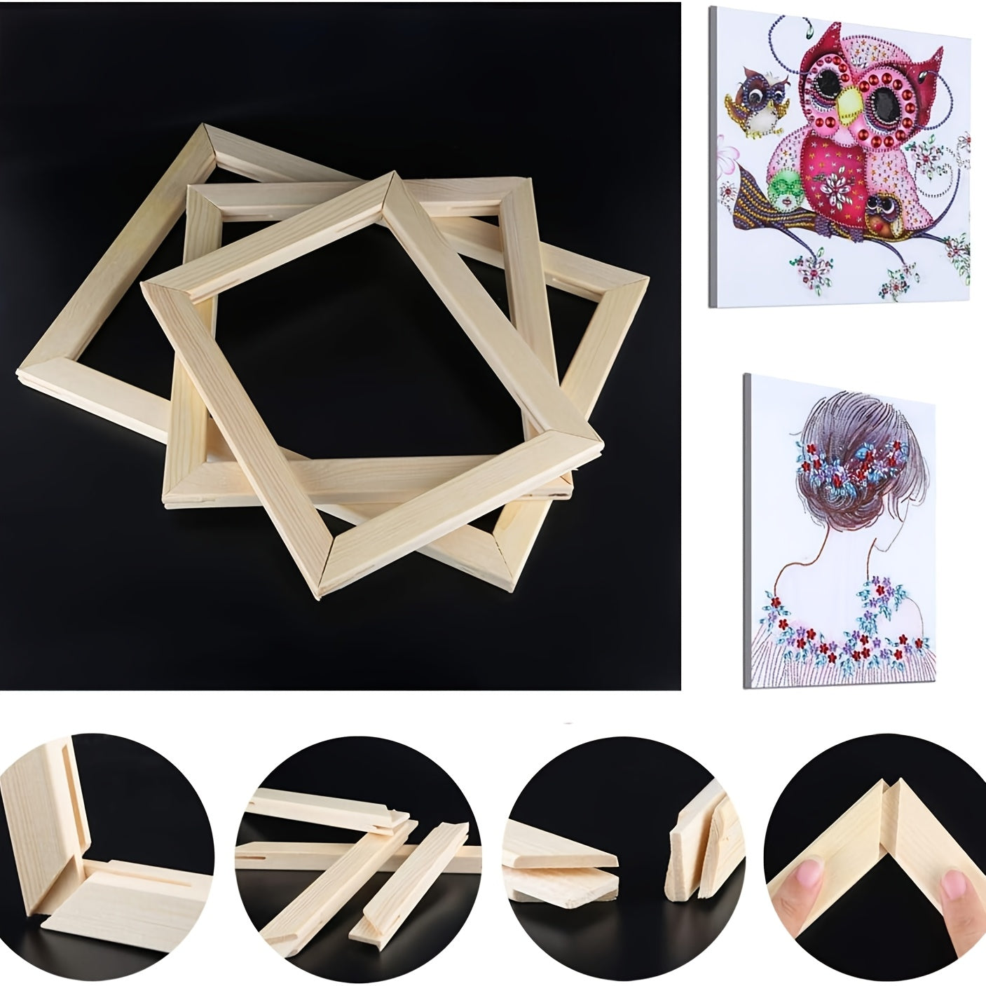 Solid Wood Poster Frame For Oil Painting Wall Art Decor