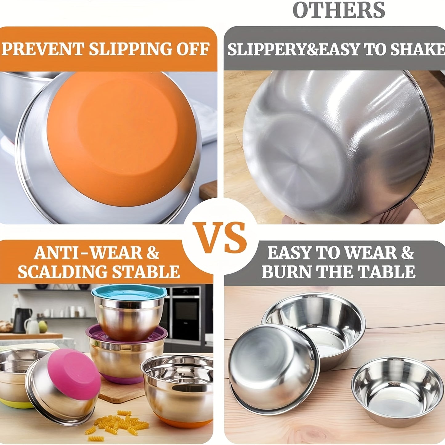 Skroam 26Pcs Stainless Steel Mixing Bowls With Airtight Lids
