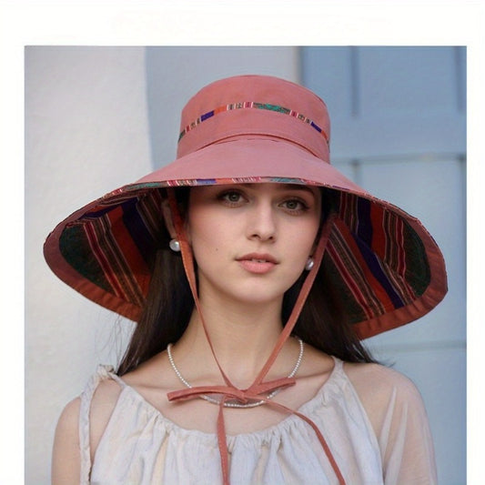 The New 2025 Fisherman Hat Features a Double-Sided Design with a Wide Brim to Shield Against Sunlight And Rays, Making It an Essential Item for The Beach And Outdoor Activities