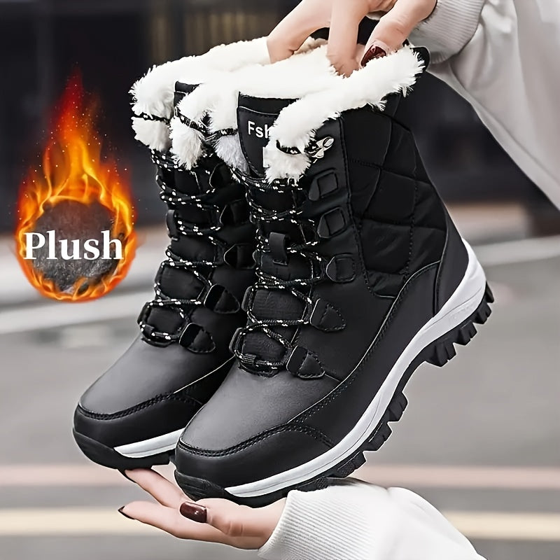 KVOW Winter Snow Boots With Warm Insulated Lined High Top