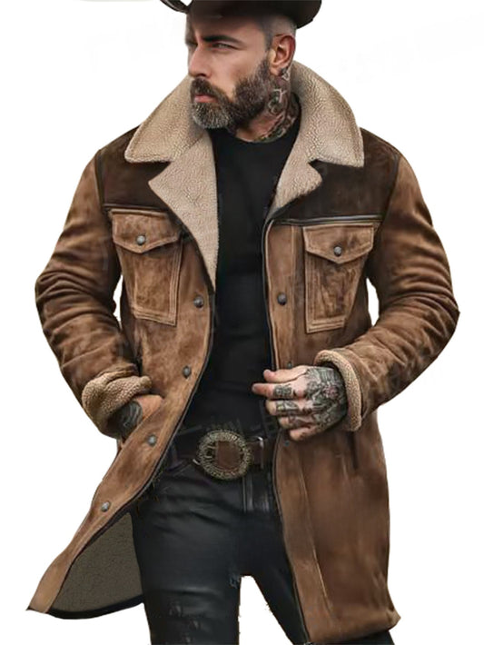 Men's Winter Single-Breasted Jacket With Multi-Pocket Design