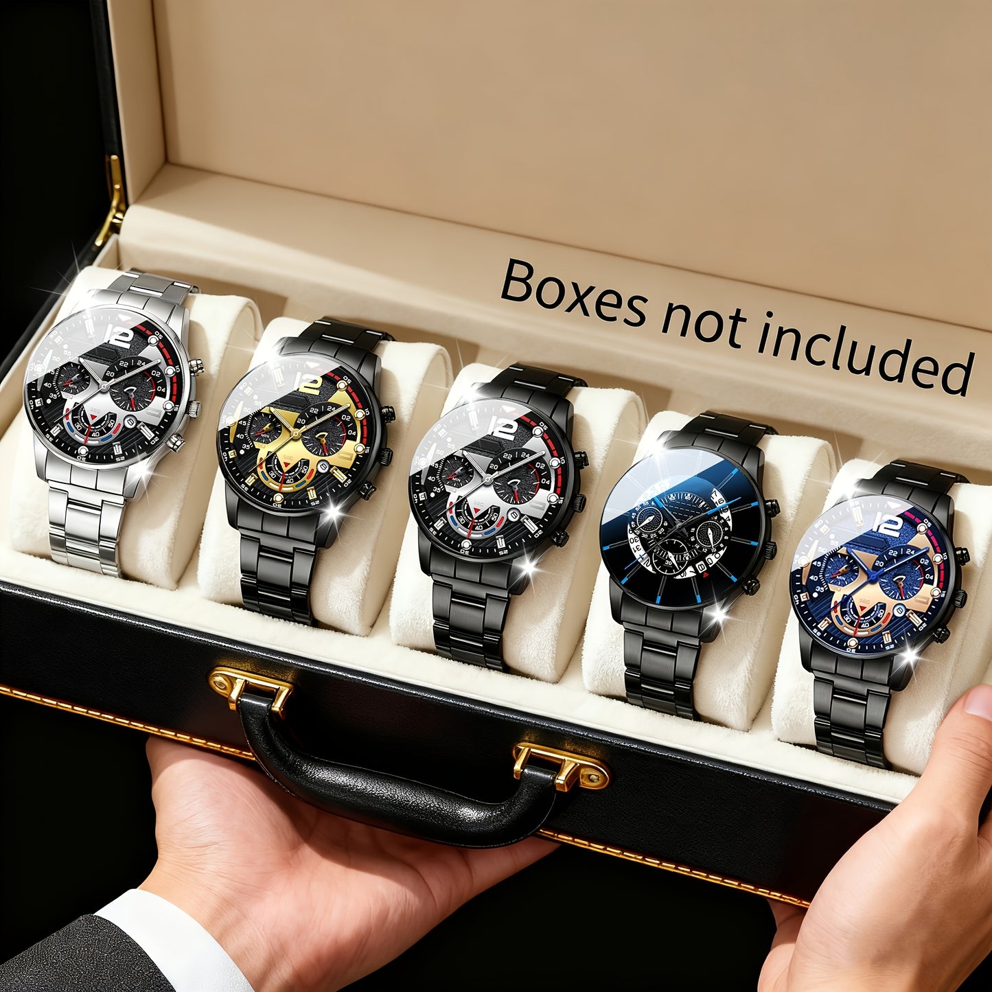 Men's Luxury Watch Set 5 Piece Elegant Business Gift