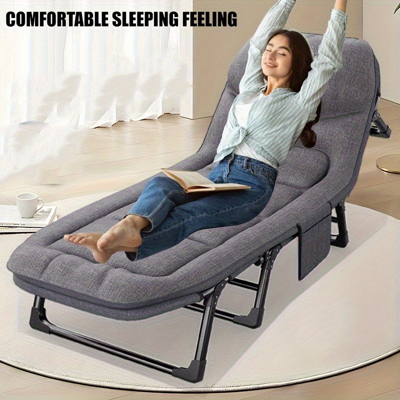 Camping Bed With Mattress And Pillow Steel Frame For Outdoors