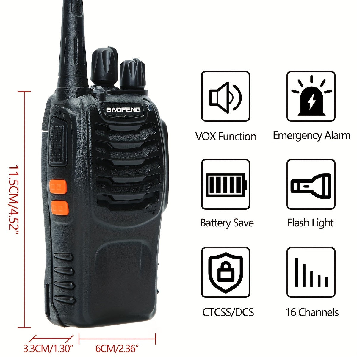 Baofeng Sixteen Walkie Talkie Long Range Portable Two Way Radio