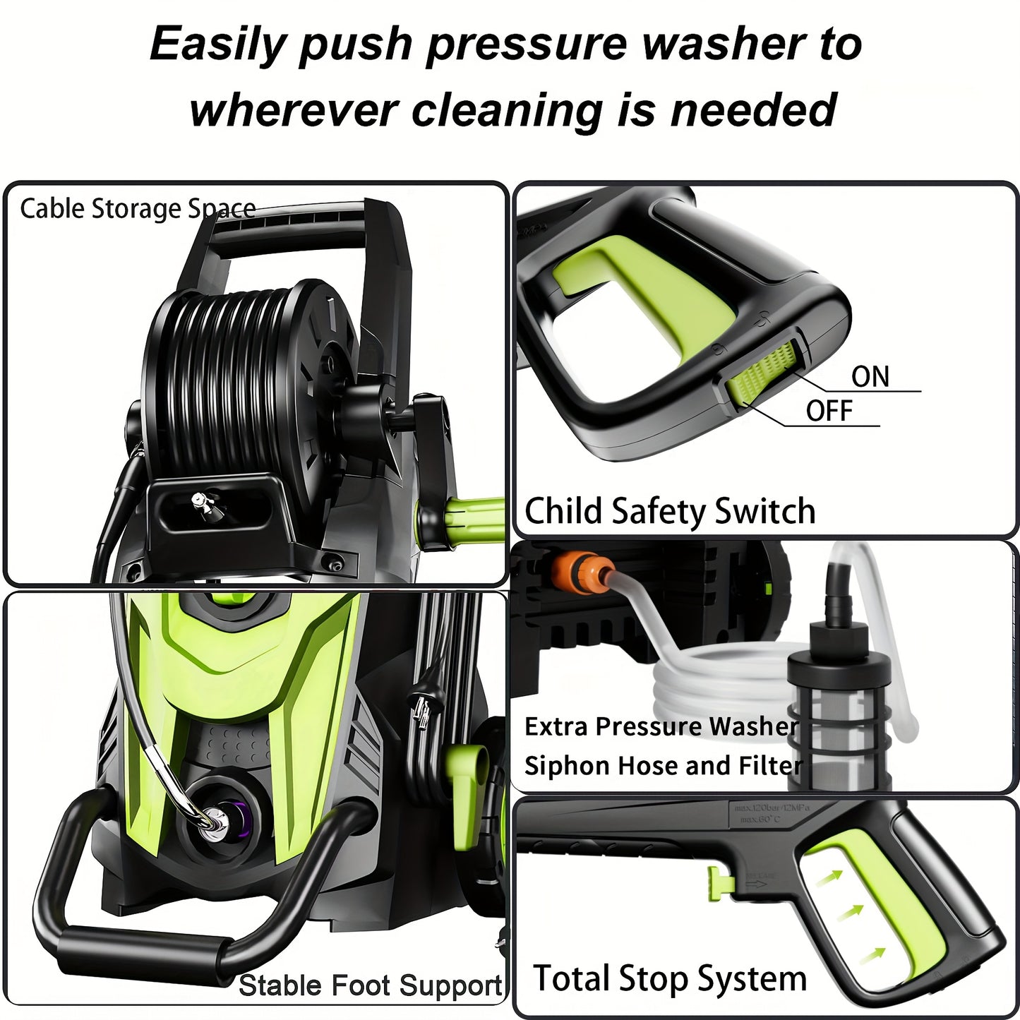 Power Washer 4500 PSI With 4 Quick Connect Nozzles