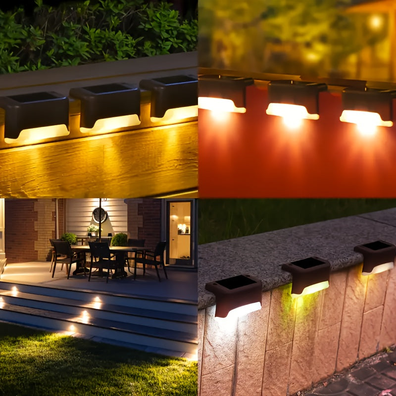 32pcs/16pcs Solar Powered LED Deck Lights - Auto On/Off, 12 Hours Continuous Lighting For Outdoor Stairs, Fence, Pathway, Ideal Step Light For Commercial Spaces Like Malls, Hotels, And Libraries, Fence Lights For Business,Gre