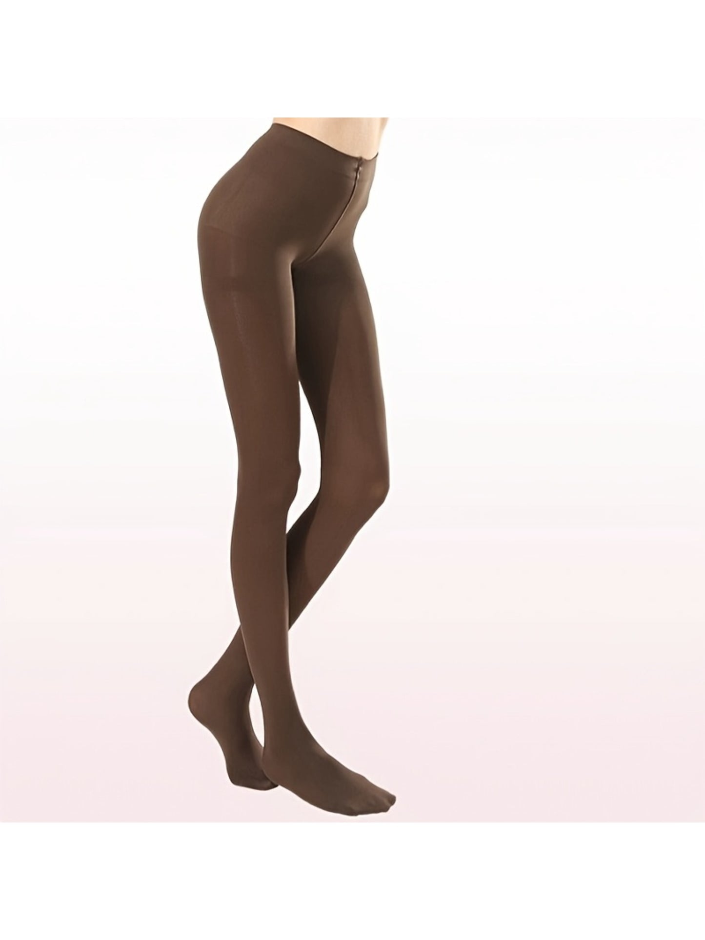 Solid Color Women's Winter Leggings With Elastic Waist Footed Seamless