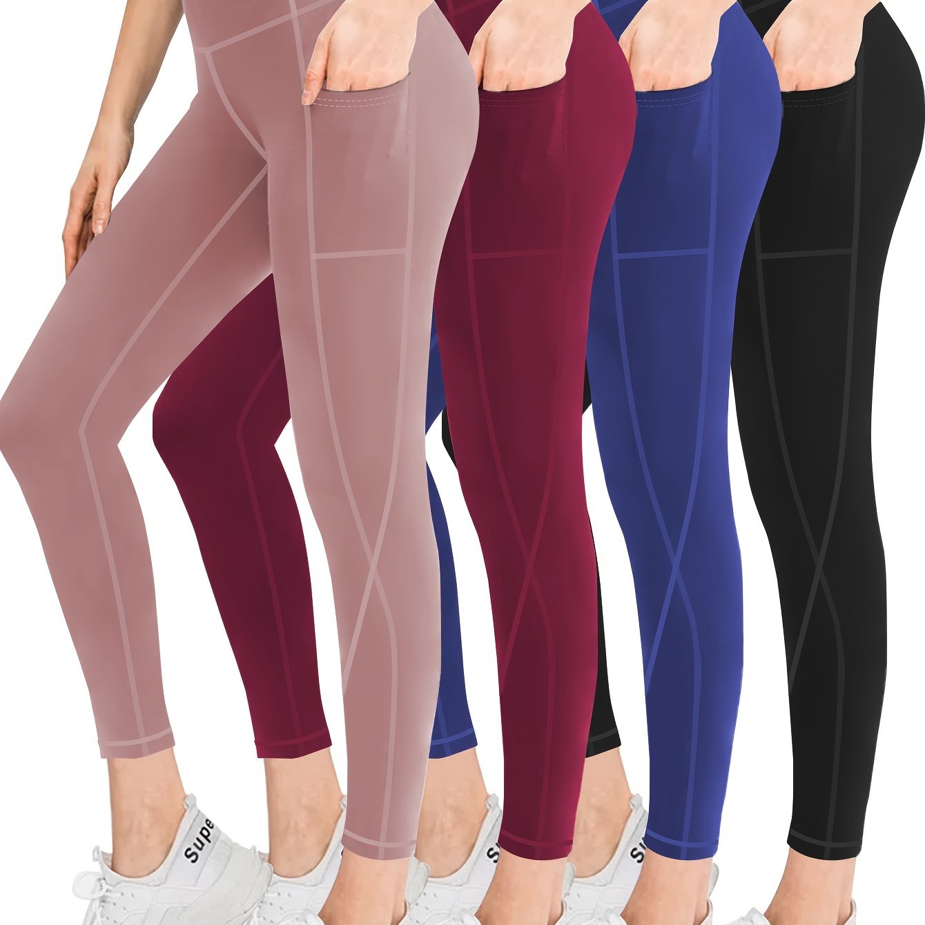 MLENHOR Four Piece Set Oversized Sports Leggings For Women