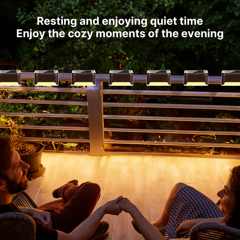 32pcs/16pcs Solar Powered LED Deck Lights - Auto On/Off, 12 Hours Continuous Lighting For Outdoor Stairs, Fence, Pathway, Ideal Step Light For Commercial Spaces Like Malls, Hotels, And Libraries, Fence Lights For Business,Gre