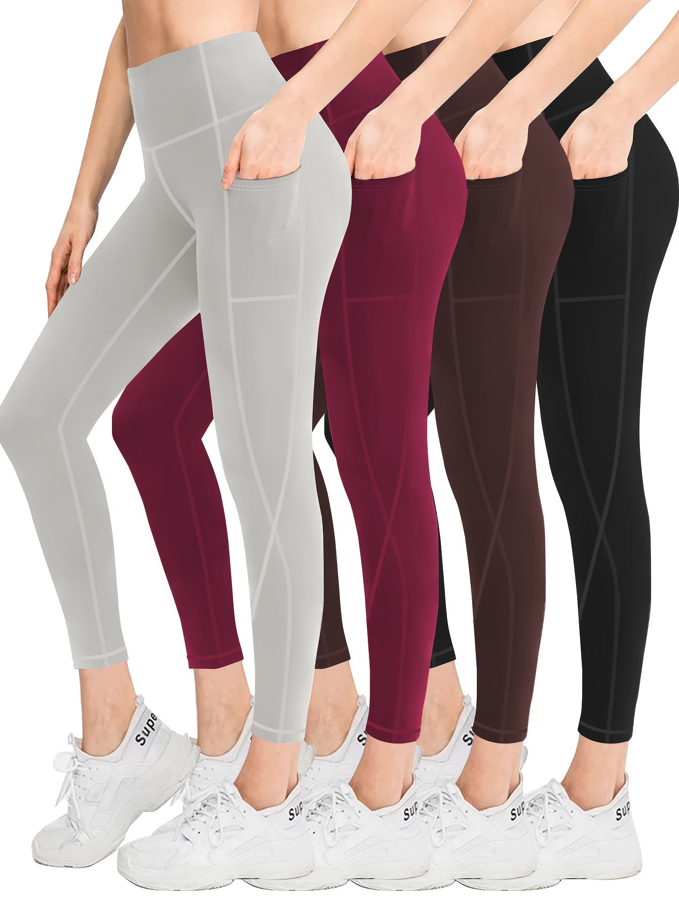 MLENHOR Four Piece Set Oversized Sports Leggings For Women