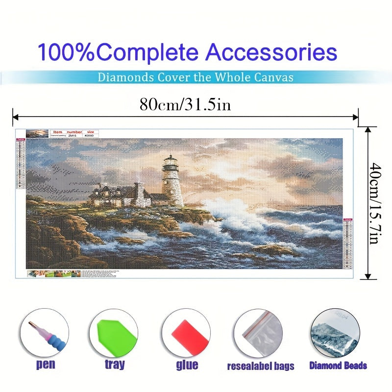 Lighthouse Diamond Art Painting Kit Full Round DIY Craft