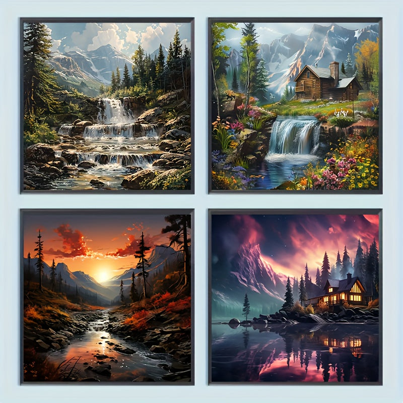 Landscape Diamond Painting Kit Round 5D Full Diamond Art For Home Decor