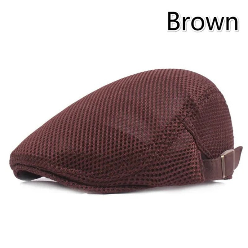 Men's Breathable Mesh Flat Top Hat Adjustable For Running