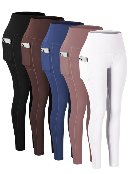 Women's Plus-Size High-Waisted Yoga Pants With Pockets