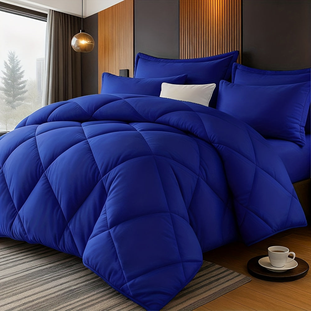 2/3pcs Solid Color Diamond Pattern Large & Extra-Large Bed Sheet Sets Soft Comfortable And Ultra-fine Fiber Filled Lightweight Fabric Breathable Quilt Easy to Take Care Of Equipped with Quilts And Pillowcases Luxurious Qualit