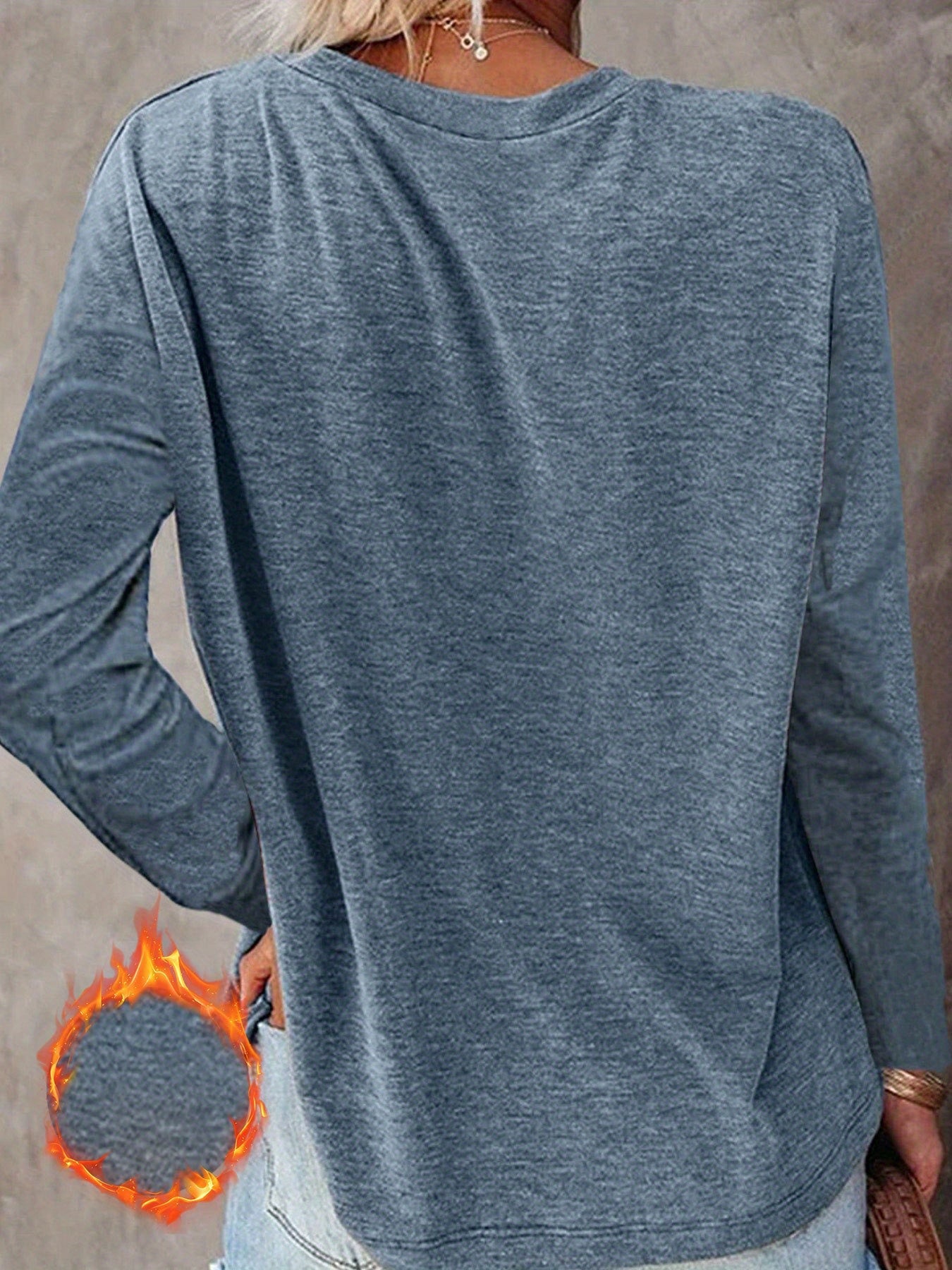 Three Pack Women's Autumn Winter Long Sleeve Pocket T Shirts