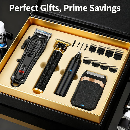 2pcs/4pcs Men's Cordless Hair Clipper Kits - USB Charging Electric Hairdresser, Household Car Travel Use, Halloween, Christmas Gifts, Birthday Gifts, Perfect for Men, Husbands, Or Boyfriends. Barber Kits, Barber Tools