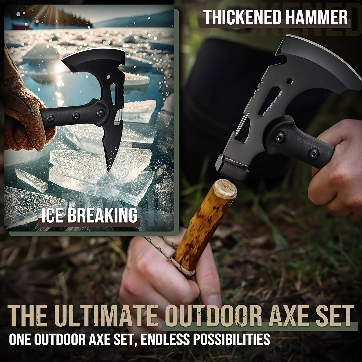 Purple Dragon Outdoor Axe Kit With Hatchet And Tools