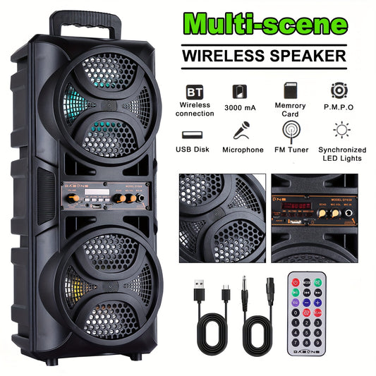 3000W Portable Bluetooth Speaker With Dual 6.5 Inch Subwoofers