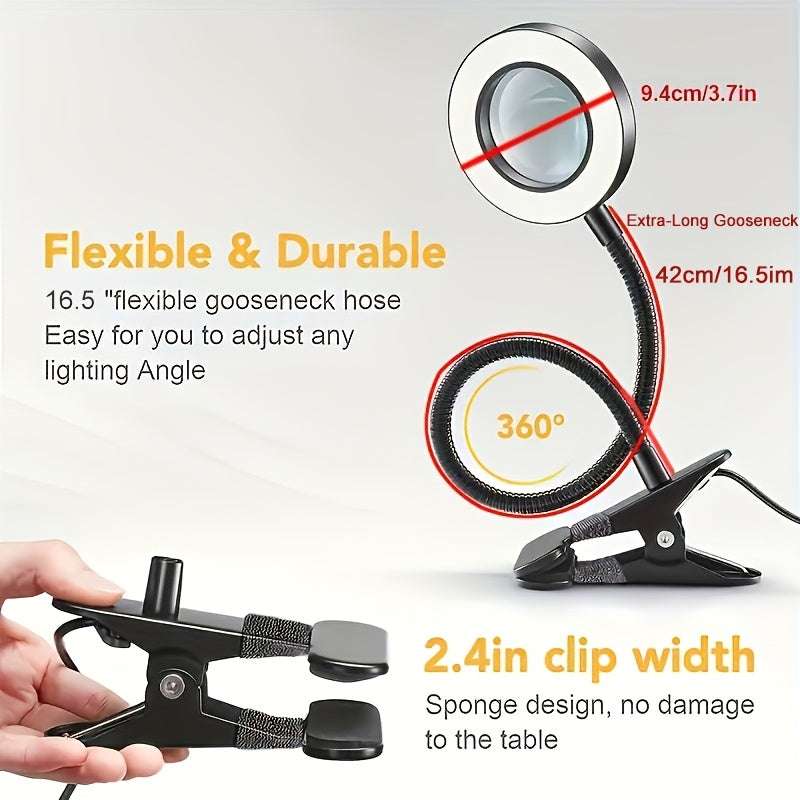 Diamond Painting Magnifier Light With 5V USB Clamp Lamp