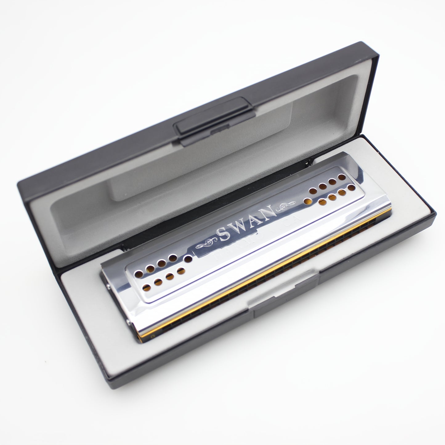 Swan 24 Hole C G Tuned Diatonic Harmonica Polished Finish Cleaning Cloth