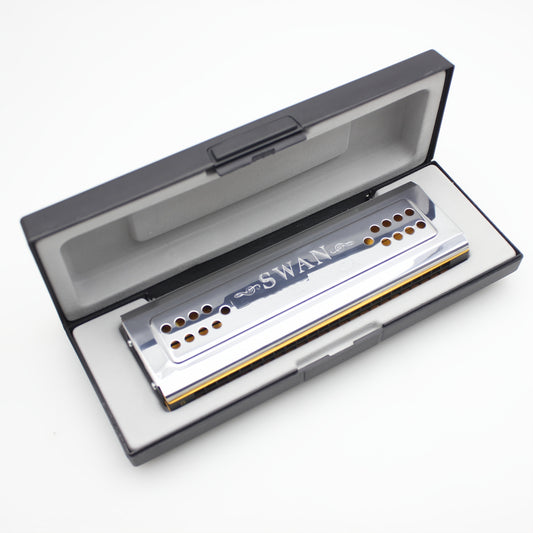 Swan 24 Hole C G Tuned Diatonic Harmonica Polished Finish Cleaning Cloth
