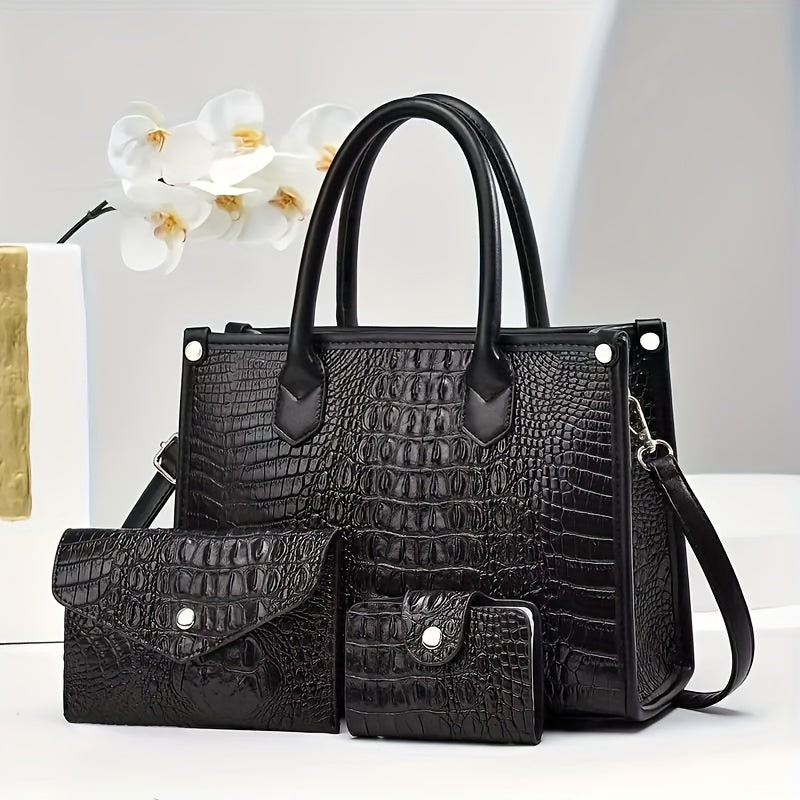 Faux Leather Women's Bag Set Crossbody Shoulder Bag