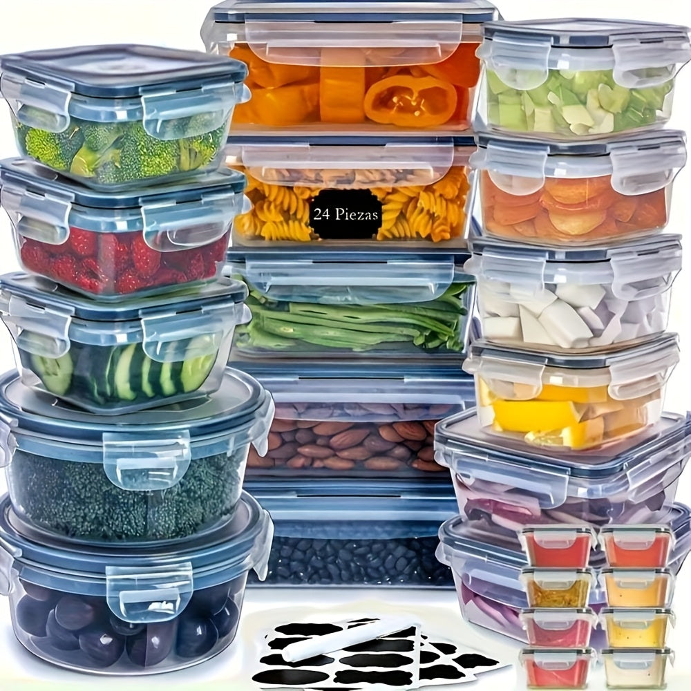 GHQ Food Storage Container Set 24 Containers Lids Microwave Safe