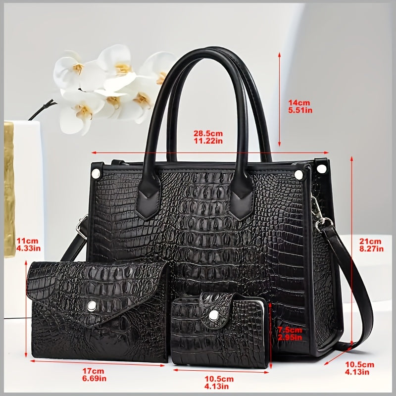 Faux Leather Women's Bag Set Crossbody Shoulder Bag