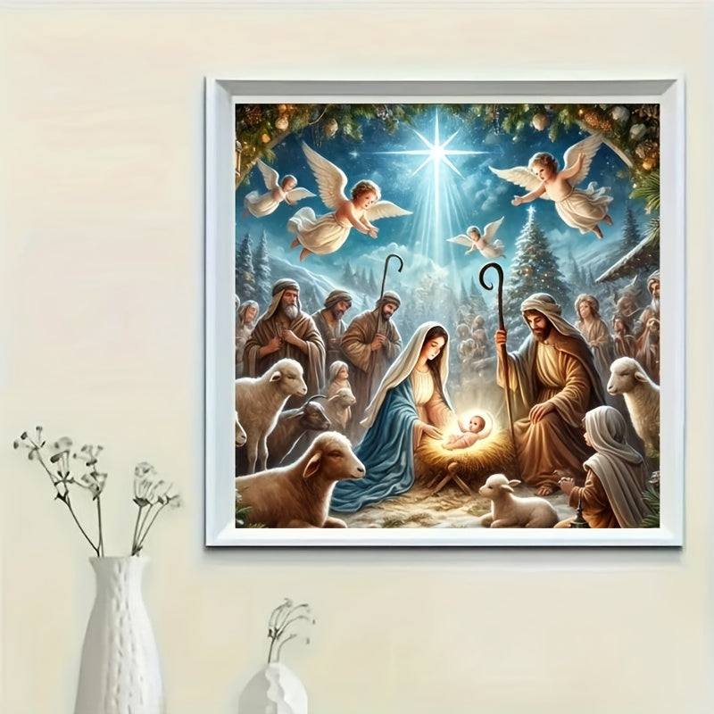 5D Diamond Painting Kit Christmas Scene Angels And Shepherds