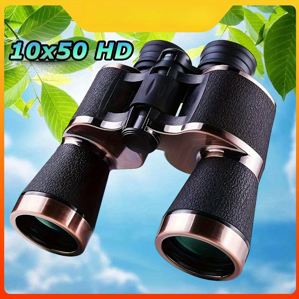 10X50 HD Afterwave Professional Binoculars - Compact Long-Range Outdoor Telescope with Prism & FMC Coating - Durable Rubber, Black, Ideal for Hiking, Camping, Bird Watching, Football Games