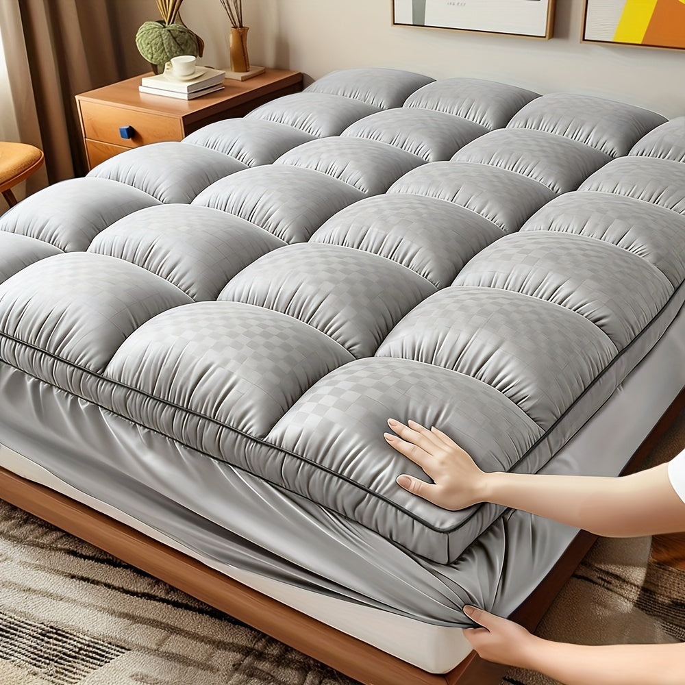 Extra-Thick Mattress Cover with Cushioning Layer - Spill-Proof & Stain-Resistant Bed Topper, Machine Washable Breathable Suitable for Bedrooms, Dorm Beds, Rooms, Care - Fit for All Mattresses (No)