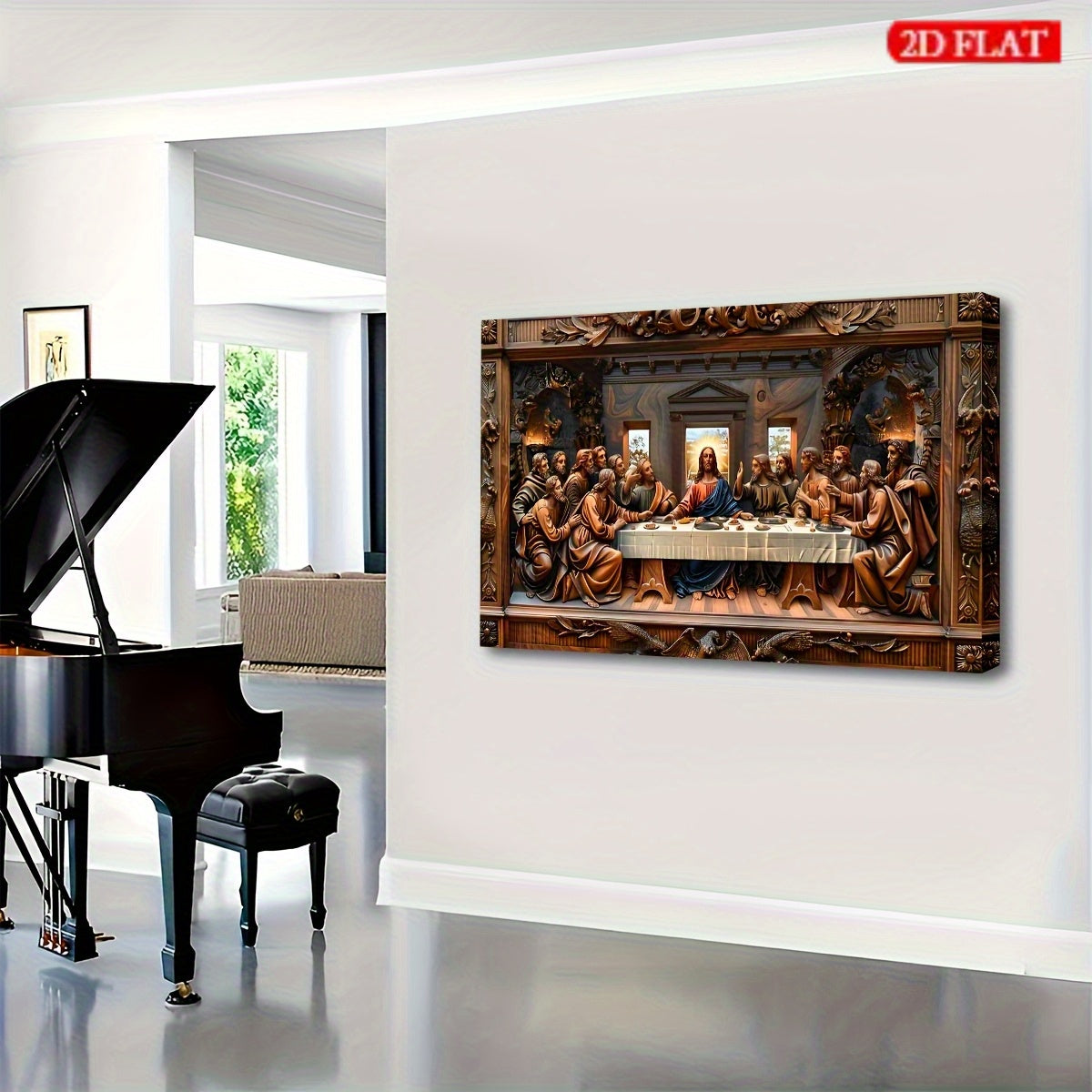 The Last Supper Canvas Painting 2D Framed Wrapped Canvas Wall Art Home Decor