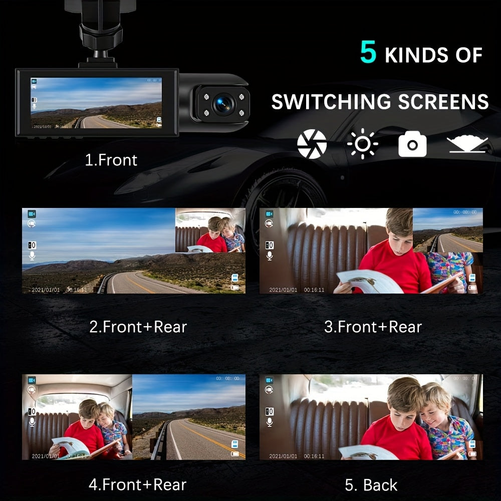 PODOFO 1080P Dash Cam Front And Interior Dual Lens