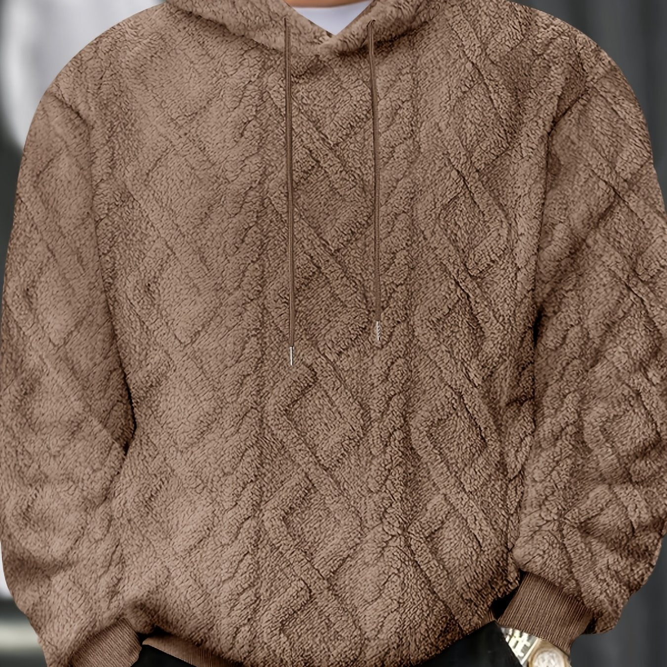 Men's Hooded Sweatshirt With Slight Stretch Polyester