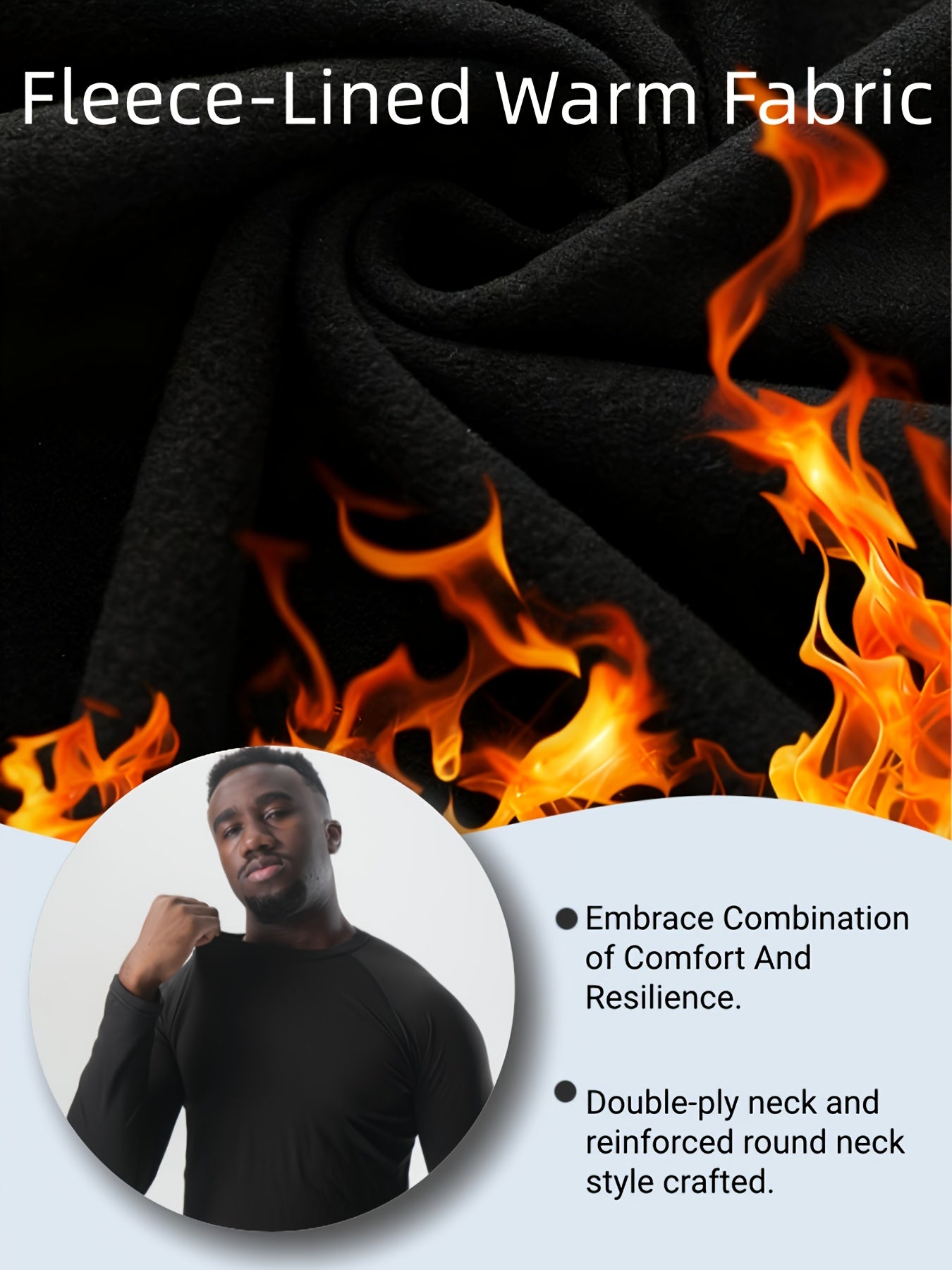 Men's Thermal Pajama Set With Base Layer Shirts And Pants