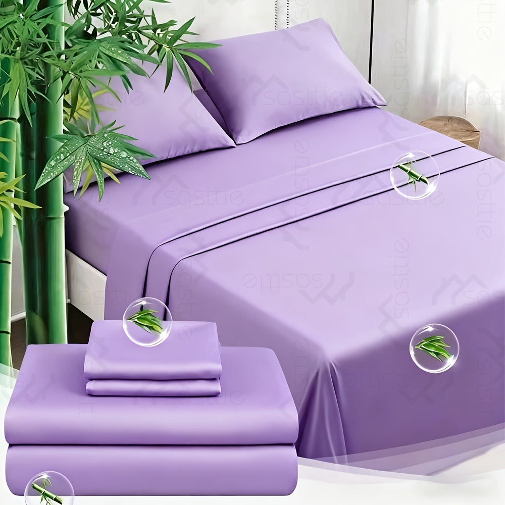 SASTTIE Bamboo Bed Sheet Set Ultra Soft Breathable All Season