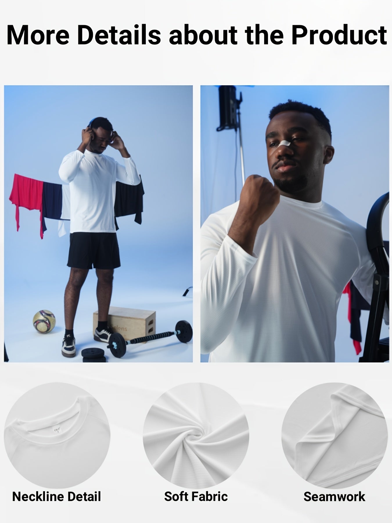 Mens Quick Dry Breathable Long Sleeve Tee Moisture Wicking Top