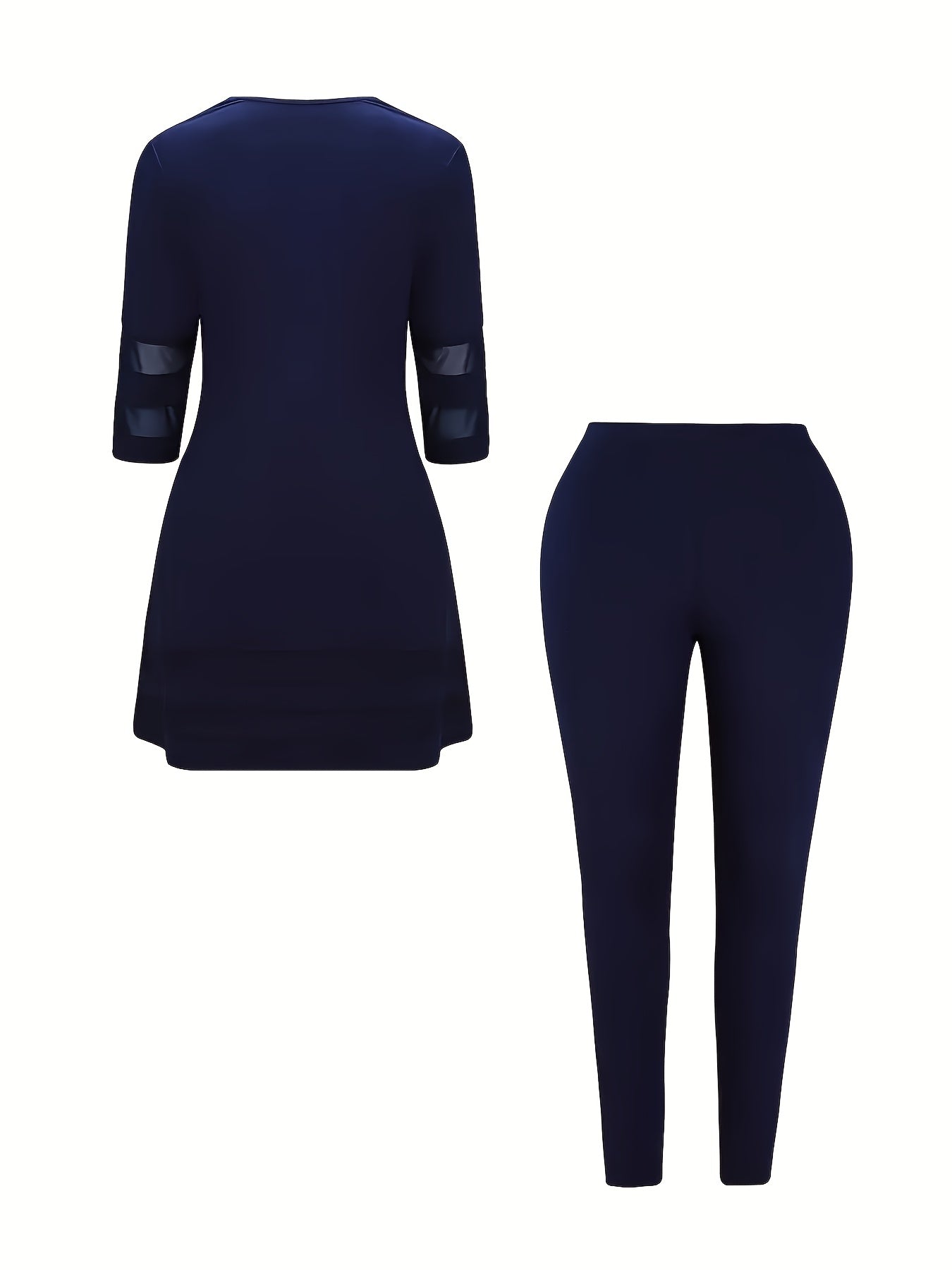Women's Two-Piece Outfit With Mesh Detail Polyester