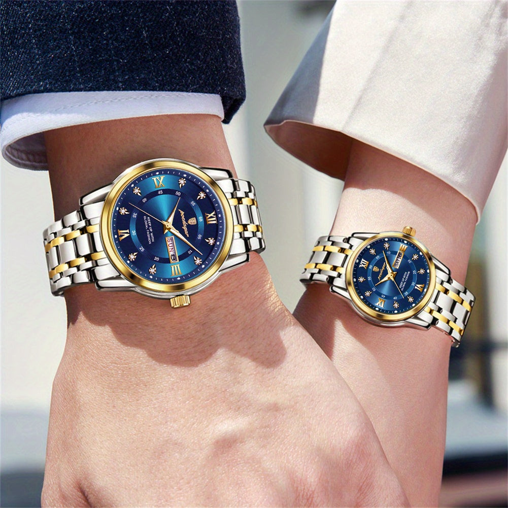POEDAGAR Couple Watches Night Light Fashionable Timepiece Gift for Couples