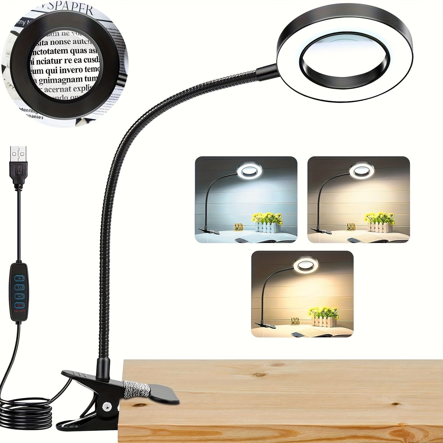 Diamond Painting Magnifier Light With 5V USB Clamp Lamp